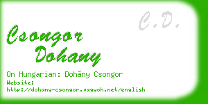 csongor dohany business card