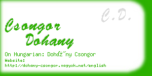 csongor dohany business card